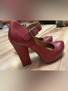 Kork-Ease prisella Red Mary Jane Block Heel Pumps 6